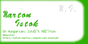 marton istok business card